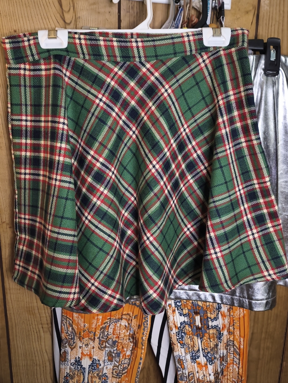 Green Plaid A-Line Skirt- BNWOT